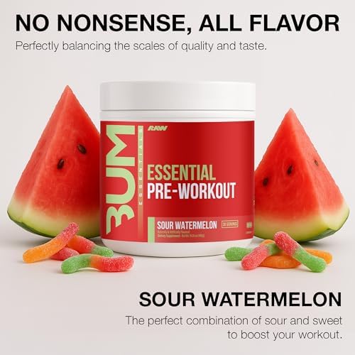 RAW Nutrition Creatine Monohydrate & Sour Watermelon Pre-Workout Powder Bundle