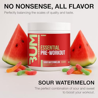 RAW Nutrition Creatine Monohydrate & Sour Watermelon Pre-Workout Powder Bundle