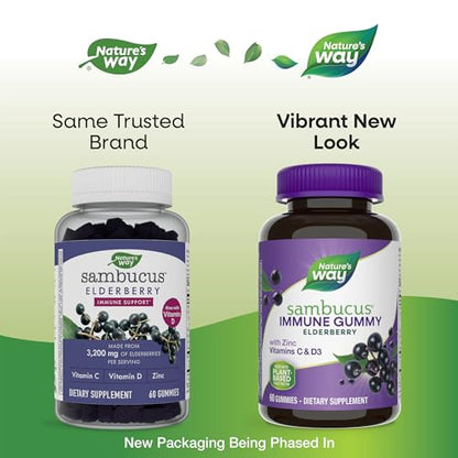 Nature's Way Sambucus Elderberry Immune Gummies, Daily Immune Support
