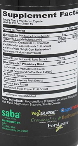 Saba SlimGenix -Energy, Weight Management, Appetite Control, Focus, Fat Burner