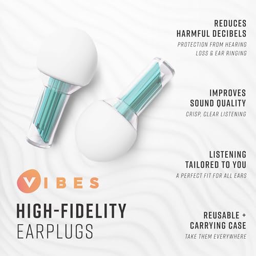 Vibes High Fidelity Ear Plugs - Invisible Earplugs for Music Concerts, Musicians