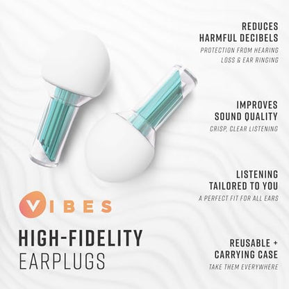 Vibes High Fidelity Ear Plugs - Invisible Earplugs for Music Concerts, Musicians