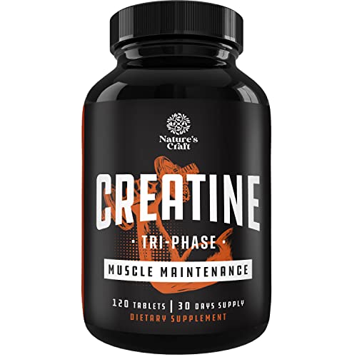 High Strength Tri Phase Creatine Pills - Muscle Mass Gainer and Muscle Recovery Creatine