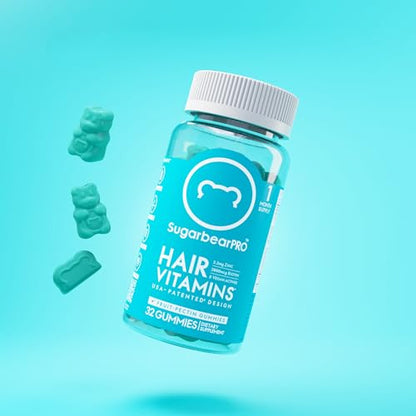 Sugarbear Hair Vitamins - Biotin, Zinc, Iodine, Vitamin E, Folic Acid, Inositol - Vegan Gummies
