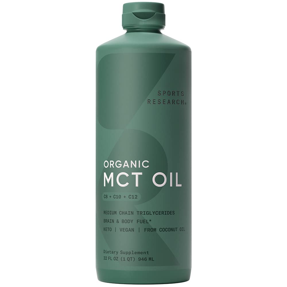 Sports Research Keto MCT Oil from Organic Coconuts - Fatty Acid Fuel for Body 