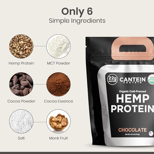 Cantein Organic Hemp Protein Powder | Vegan Protein Powder for Protein Shake | 22g