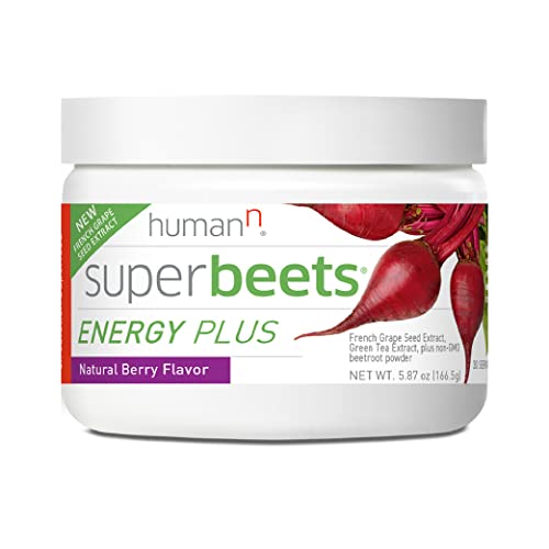 HumanN SuperBeets Energy Plus with Grape Seed Extract - Includes Beet Root Powder