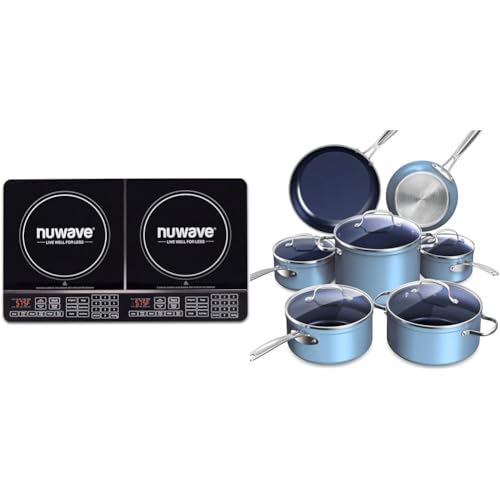 Nuwave Double Induction Cooktop, Powerful 1800W, 2 Large 8” Heating Coils & Healthy 