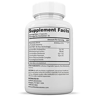 Justified Laboratories (2 Pack) Clear Nails Plus Max Pills 40 Billion CFU Probiotic Supports