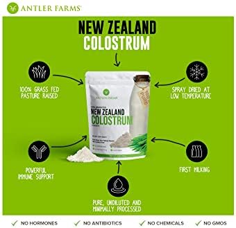 Antler Farms New Zealand Colostrum & Collagen Powder Bundle | 100% Pure, Grass Fed Colostrum and Hydrolyzed Collagen Peptides Powder Bundle, Cold Processed, Bioavailable, Pure and Clean