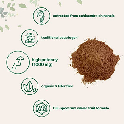 Organic Schisandra Extract Powder, 8 Ounce, Traditional Adaptogen and Filler
