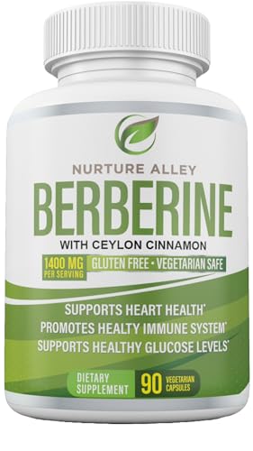 Nurture Alley Berberine Complex - Berberine HCL 1200mg Plus Organic Ceylon Cinnamon