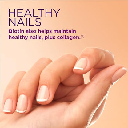 Nature's Bounty Optimal Solutions Hair, Skin & Nails with Biotin and Collagen, Citrus-Flavored