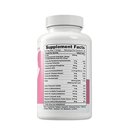 Earth's Creation Prenatal Multi Vitamin with DHA Dietary Supplement, 60 Softgels