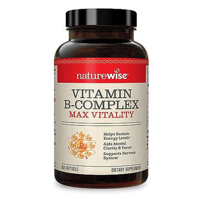 NatureWise Vitamin B Complex for Women and Men - with Folic Acid Biotin B1 B2 B3 B6 B12