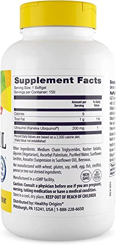 Healthy Origins Ubiquinol (Active Form of CoQ10), 200 mg - Activated Form of CoQ10