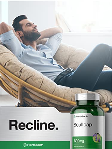 Scullcap Capsules | 800 mg | 200 Count | Max Potency, Value Size | Non-GMO and Gluten