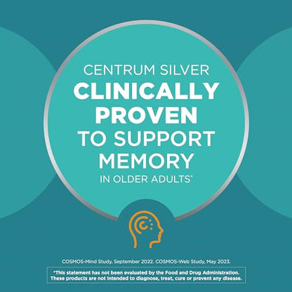 Centrum Silver Men's 50+ Multivitamin with Vitamin D3, B-Vitamins, Zinc for Memory