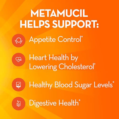 Metamucil, Daily Psyllium Husk Powder Supplement, Sugar-Free Powder, 4-in-1 Fiber
