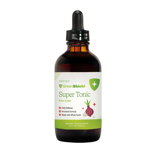 SPRIGS Super Tonic Supplement 4 Oz | Fire Cider Daily Immune & Digestive Health Tincture | Support Your Body's Natural Defense with Organic Apple Cider Vinegar & Whole Food, Fresh Ingredients