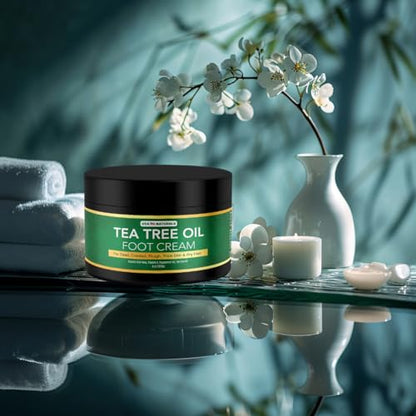 Tea Tree Oil Foot Cream For Dry Cracked Heels Repair - Natural Foot Cream For Dry Cracke