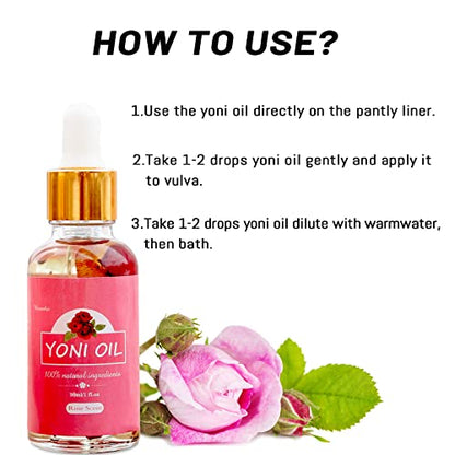 2 Packs Yoni Oil for Women, All Natural Feminine Oil Intimate Deodorant for Women, Ph Balanced