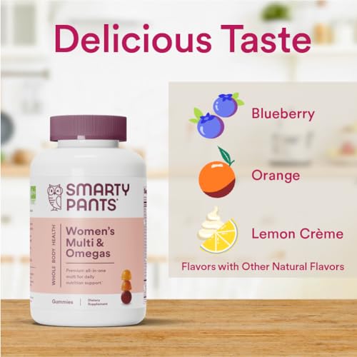 SmartyPants Women's Multivitamin Gummies: Omega 3 Fish Oil (EPA/DHA), Methylfolate