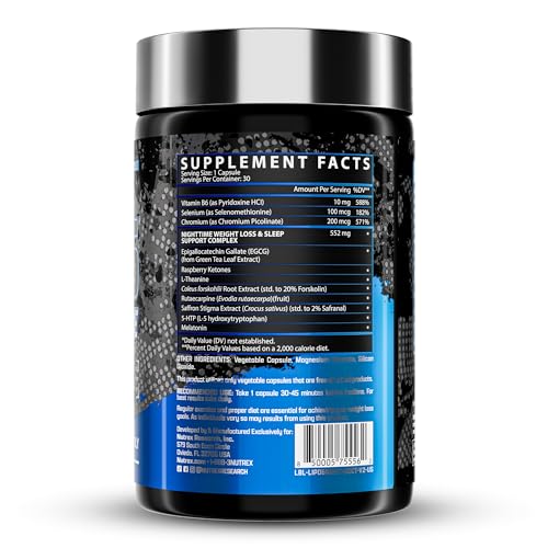 Nutrex Lipo 6 Nighttime Fat Burner | Melatonin Sleep Aid & Weight Loss Diet Pills