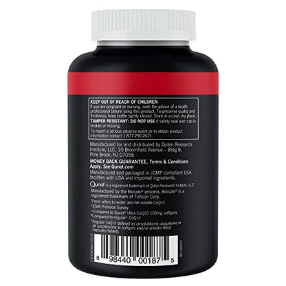 Qunol CoQ10 200mg Softgels, Ultra CoQ10 - Ultra High Absorption Coenzyme Q10 Supplem