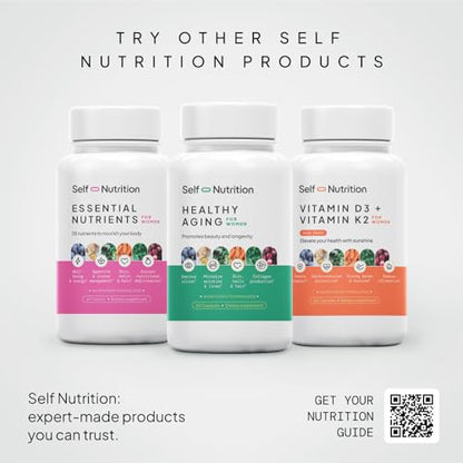 SELF NUTRITION Vegan Multivitamins for Women -Expert Designed 28 Nutrients – Boost Energy