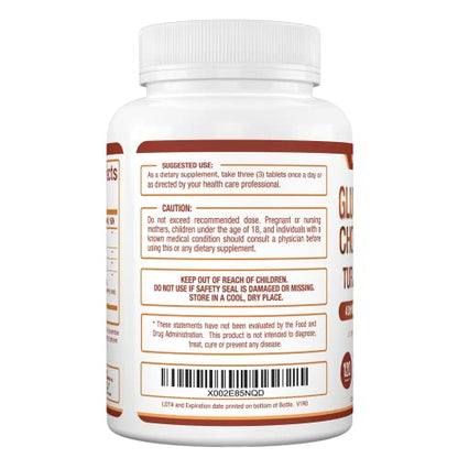 Purely Optimal Premium Glucosamine Chondroitin MSM Supplement Tablets w/Turmeric