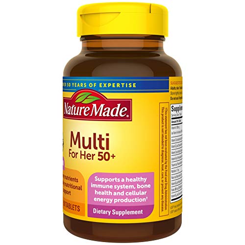 Nature Made Multivitamin For Her 50+ with No Iron, Womens Multivitamin for Daily Nutrition
