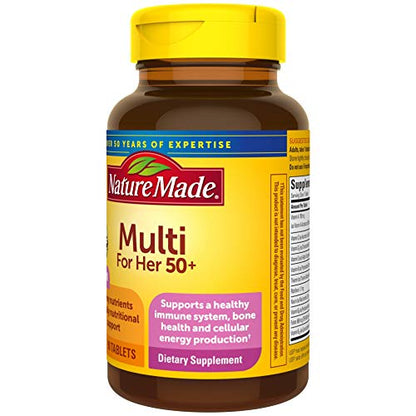Nature Made Multivitamin For Her 50+ with No Iron, Womens Multivitamin for Daily Nutrition