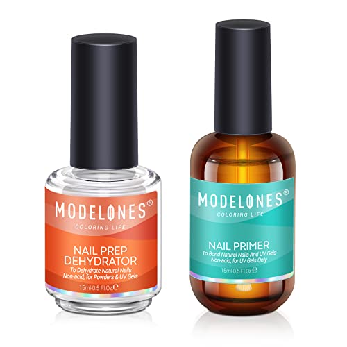 modelones Nail Dehydrator and Primer, Acid Free Natural Nail Prep Dehydrate & Bond Prime