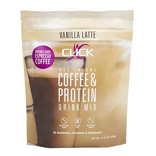 CLICK Coffee Protein Powder | Double Shot Espresso | 16g Protein | 23 Essential Vitamins 
