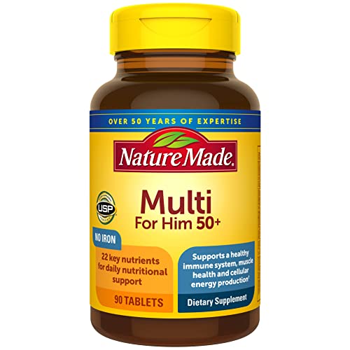 Nature Made Multivitamin For Him 50+, Mens Multivitamins for Daily Nutritional Support