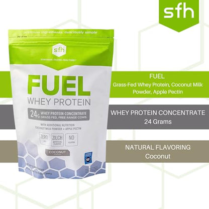 SFH Fuel Whey Protein Powder Great Tasting Grass Fed Whey | MCTs & Fiber for Energy