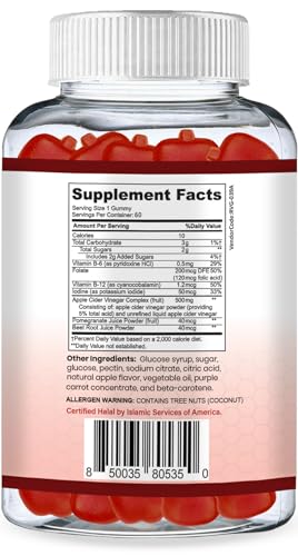 SHIFAA NUTRITION Halal Apple Cider Vinegar Gummies. Cleanse & Detox ACV Gummies