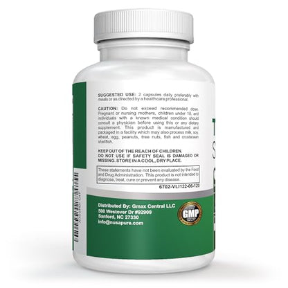 NusaPure Premium Thyroid Support Supplement (Non-GMO) 120 caps for with Ashwaganda