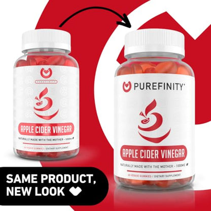 PUREFINITY Apple Cider Vinegar Gummies – Raw, Natural, Unfiltered ACV from The Mother