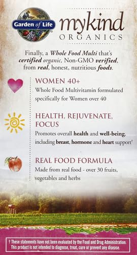 Garden of Life Organics Women 40+ Multivitamin, Vegan, 120 Tablets