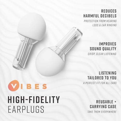 Vibes High Fidelity Ear Plugs - Invisible Earplugs for Music Concerts, Musicians