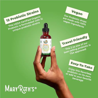 MaryRuth Organics USDA Organic Liquid Probiotic, Digestive Health, Probiotics for Women
