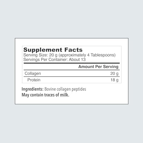 Vital Proteins Collagen Peptides Powder Supplement (Type I, III), Unflavored Hydrolyzed Collagen-Hair, Skin, Nail