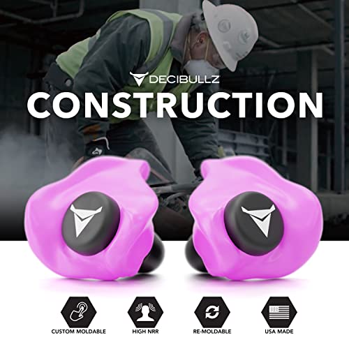 Decibullz - Custom Molded Earplugs, 31dB Highest NRR, Comfortable Hearing Protection