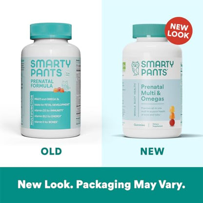 SmartyPants Prenatal Vitamins for Women, Multivitamin Gummies: Omega 3 Fish Oil