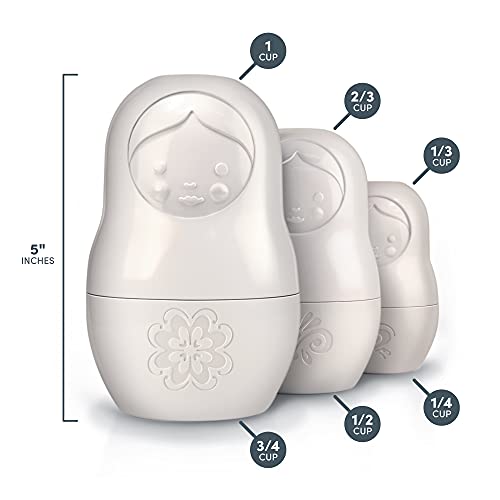 Genuine Fred Matryoshka Measuring Cups, Set of 6, White