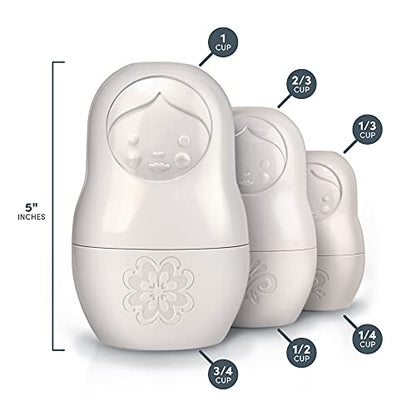 Genuine Fred Matryoshka Measuring Cups, Set of 6, White