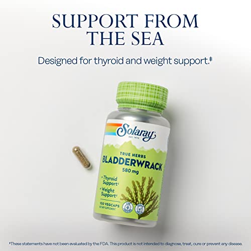 SOLARAY Bladderwrack Seaweed 580 mg Healthy Thyroid Balance and Weight Management