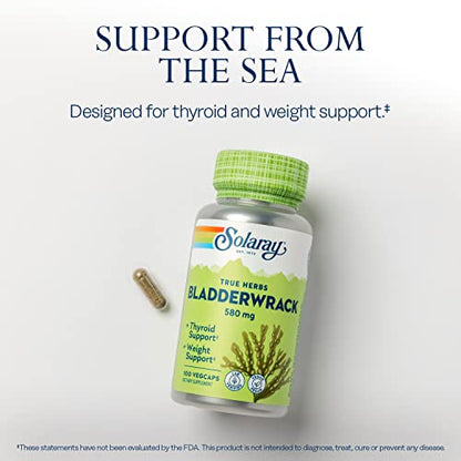 SOLARAY Bladderwrack Seaweed 580 mg Healthy Thyroid Balance and Weight Management